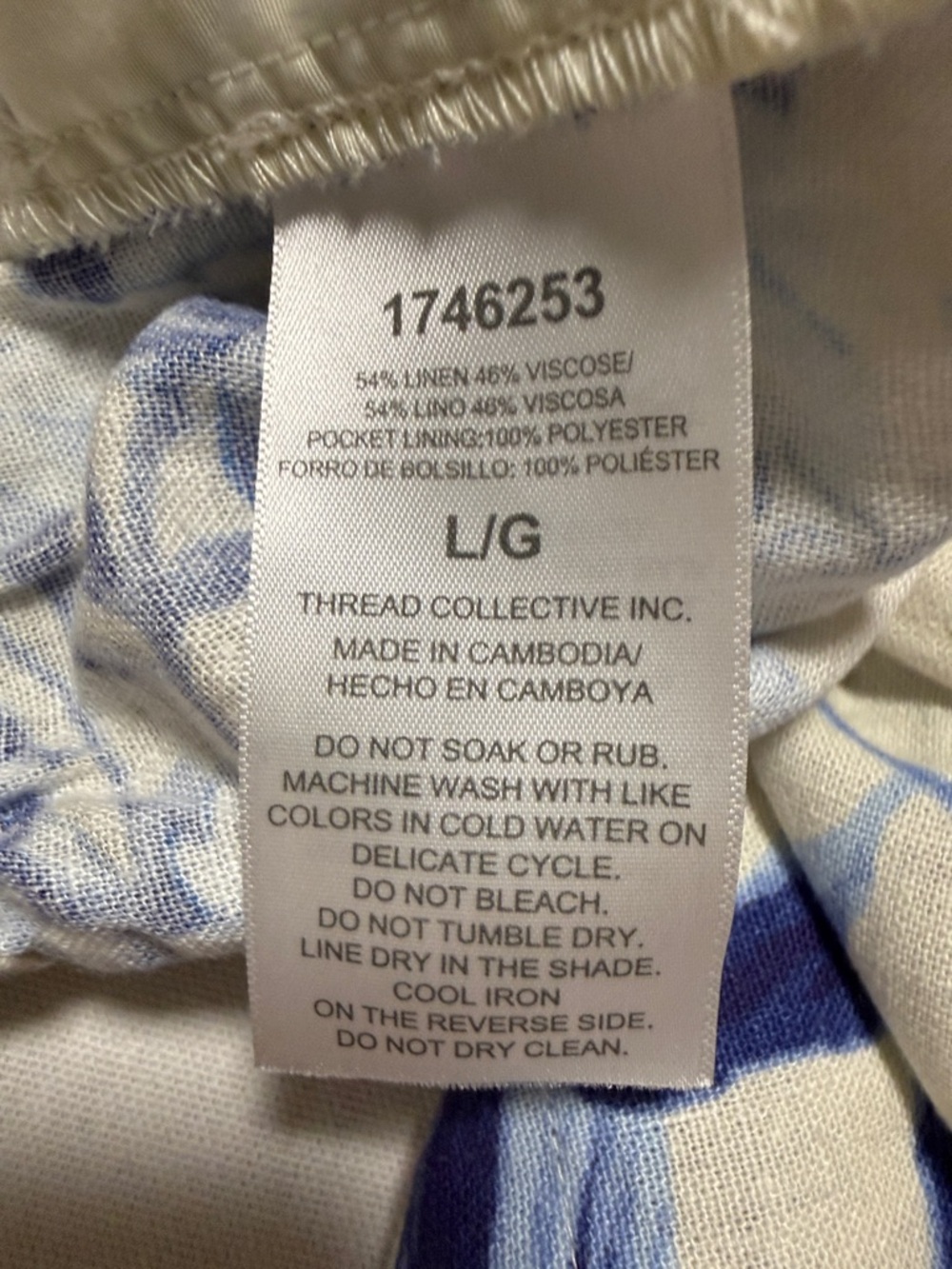 Ellen Tracy Blue Floral Linen-Blend Mini Skort Summertime Beach Vacation - Picture 9 of 9